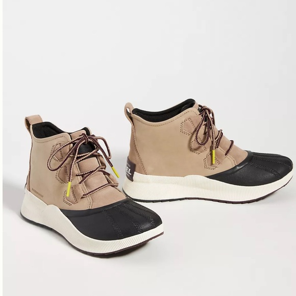 SOREL Out 'N About III winter Boots duck boots lace up waterproof brown taupe 10 - Picture 1 of 15
